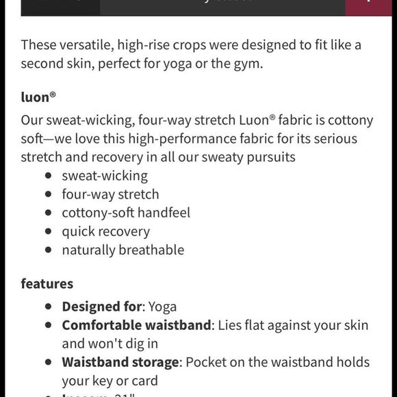 Lululemon Wunder Under Crop (High-Rise) *21" Luon Suited Jacquard Black … - Picture 8 of 10